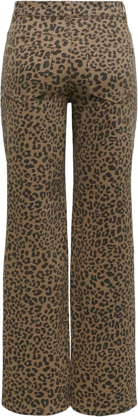 Onlmadison High Waist Wide Leg Jeans- Regular Leopard Print