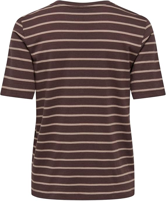 Onlhappy T-Shirt-Coffee/Chocolate Stripe