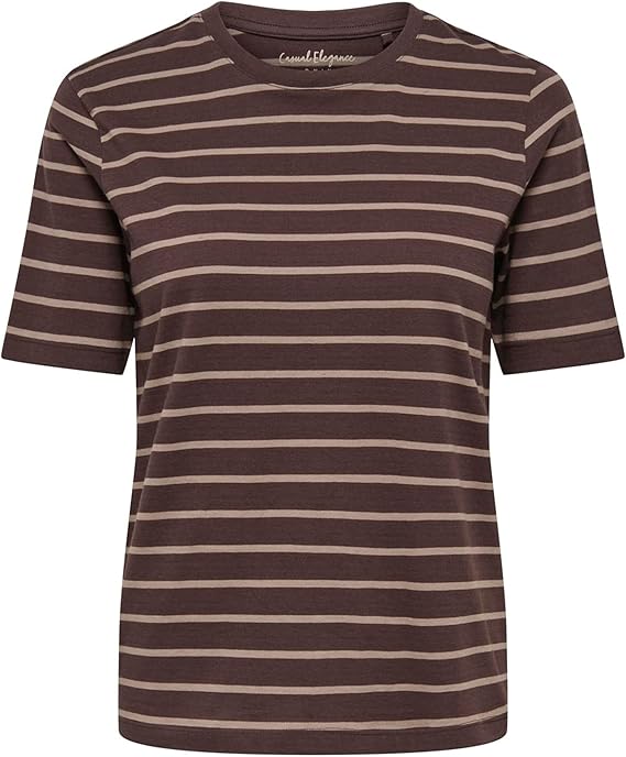 Onlhappy T-Shirt-Coffee/Chocolate Stripe