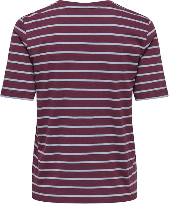 Onlhappy T-Shirt-Fig/Dusty Blue Stripe