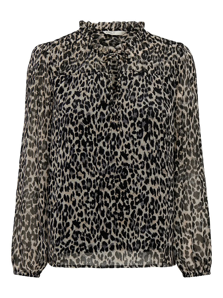 Onlditsy Long Sleeve Blouse-Leopard Print