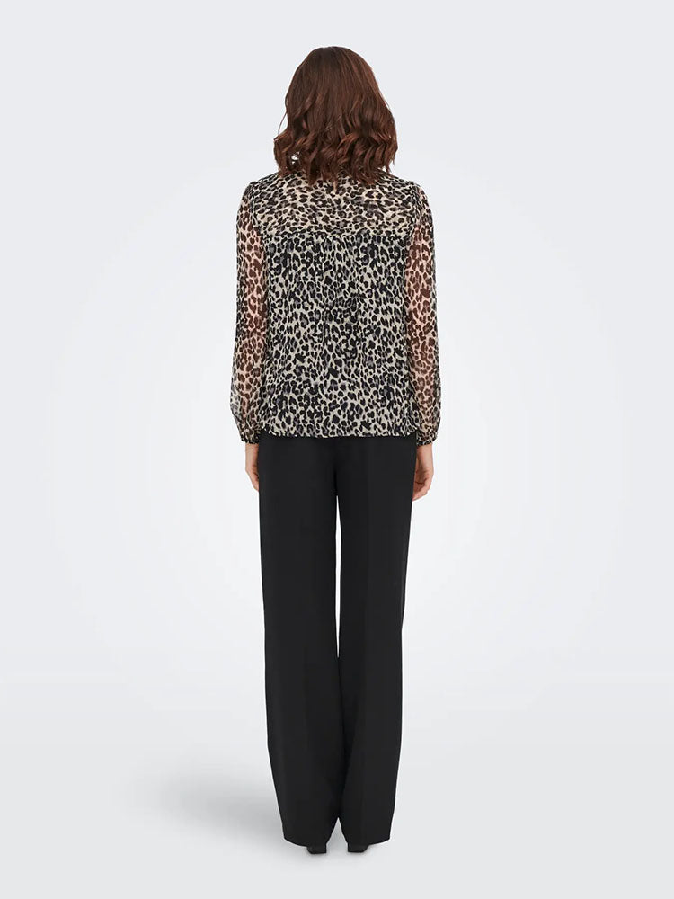 Onlditsy Long Sleeve Blouse-Leopard Print