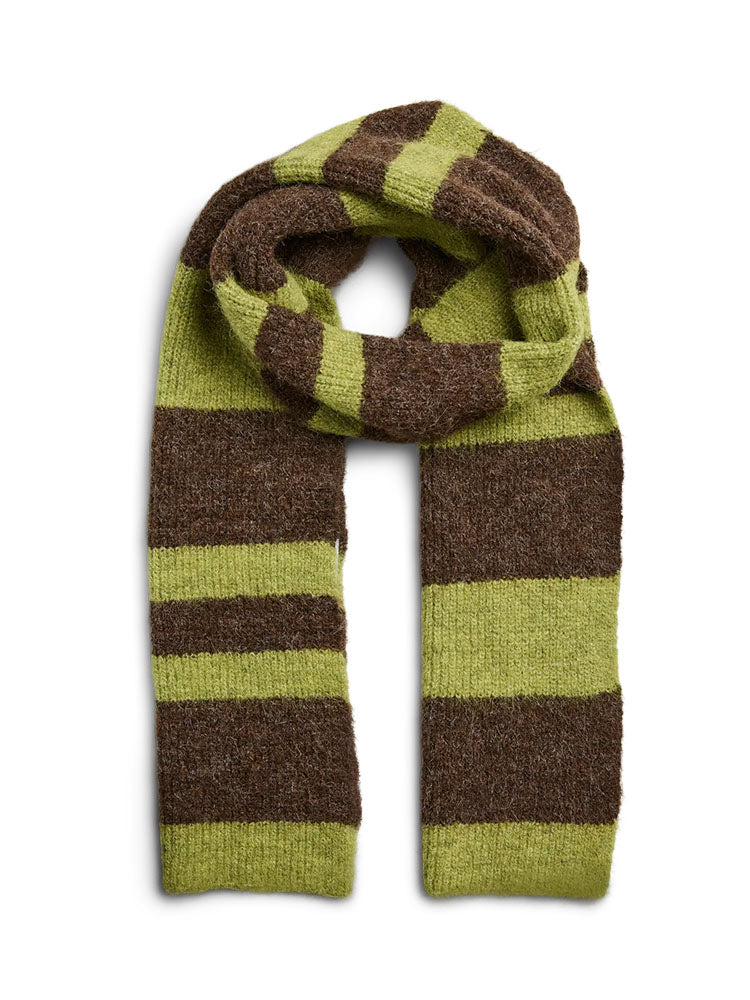 Pcalina Scarf-Brown/Green Stripe
