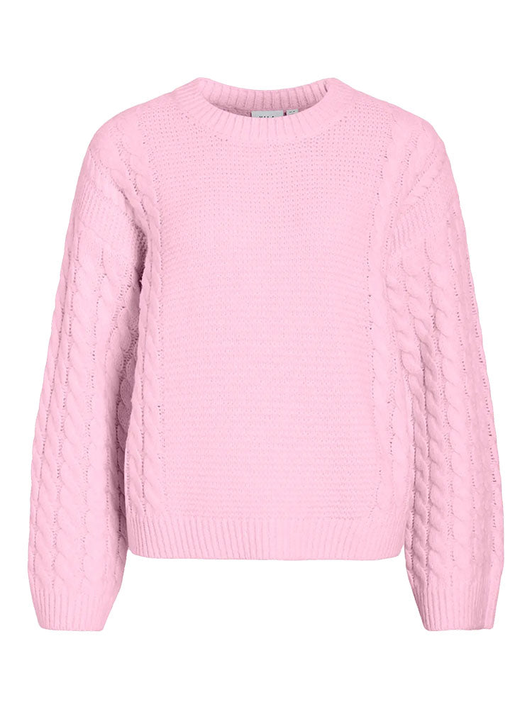 Vityne Cable Knit Sweater-Baby Pink