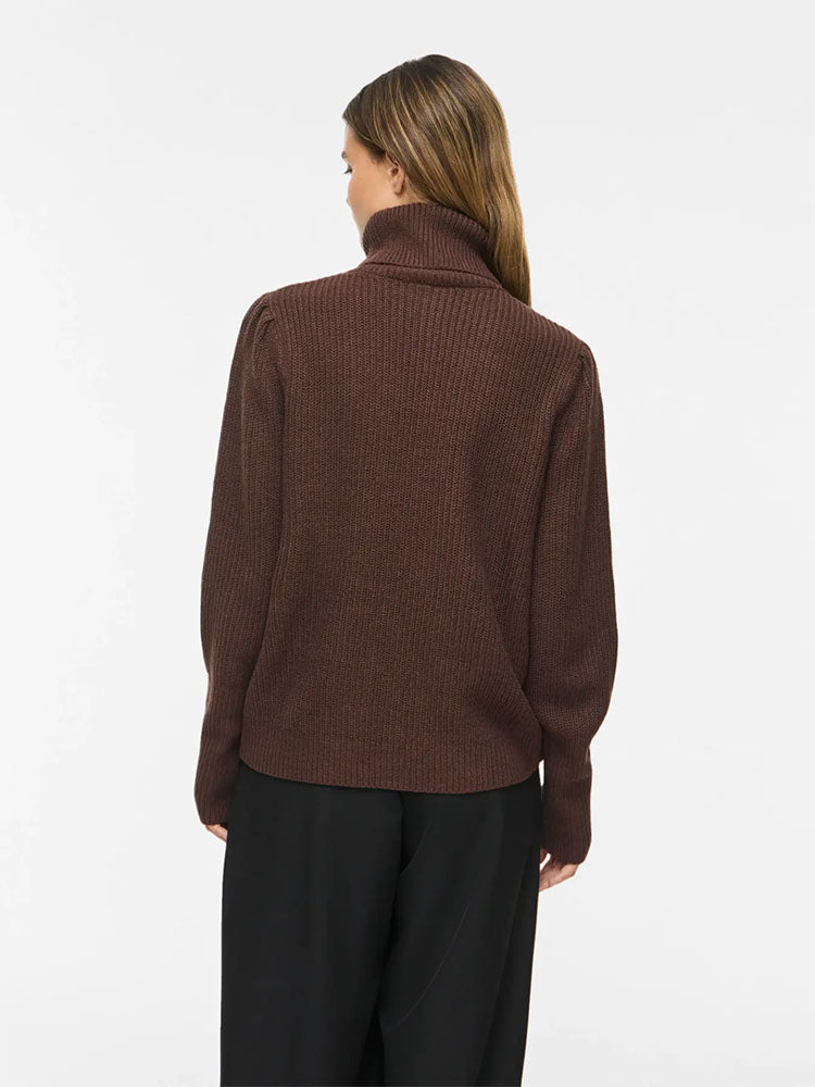 Vilou Chunky Rollneck Knit Sweater-Coffee Bean