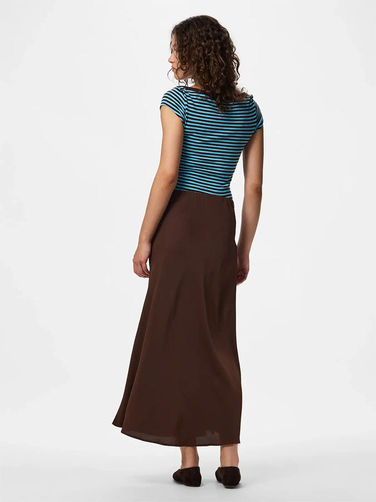 Pcfranan High Waist Ankle Skirt-Hot Fudge