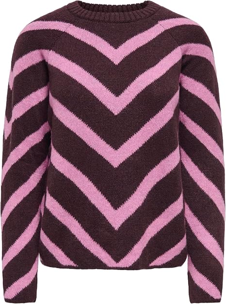 Onleliza Knit Sweater-Pink/Burgundy