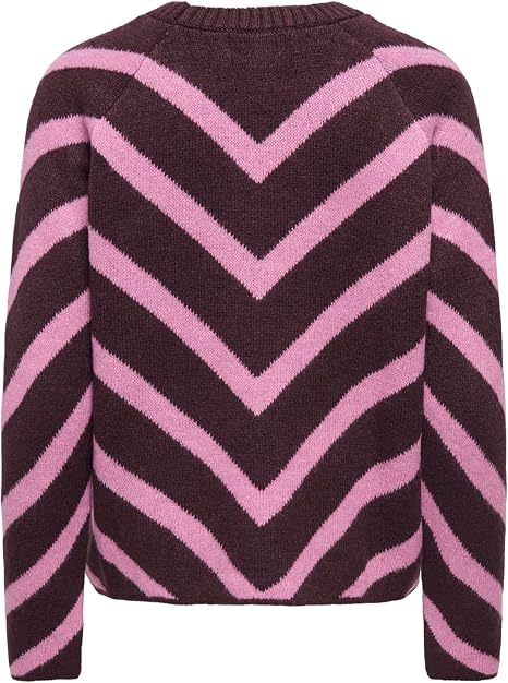 Onleliza Knit Sweater-Pink/Burgundy