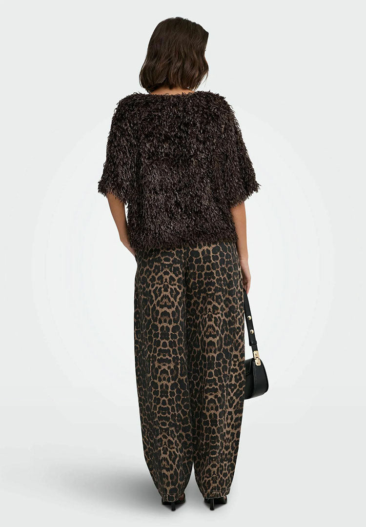 Jdybay High Waist Barrel Jeans-Leopard Print