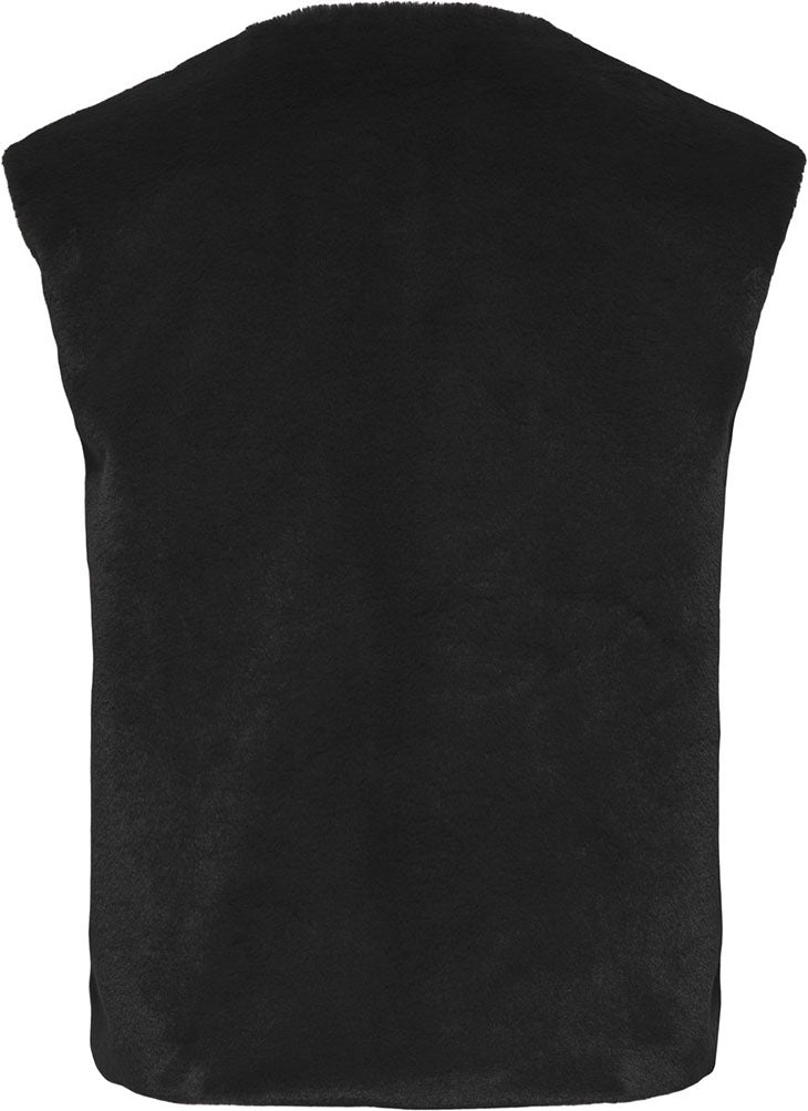Onldana Faux Fur Gillet-Black
