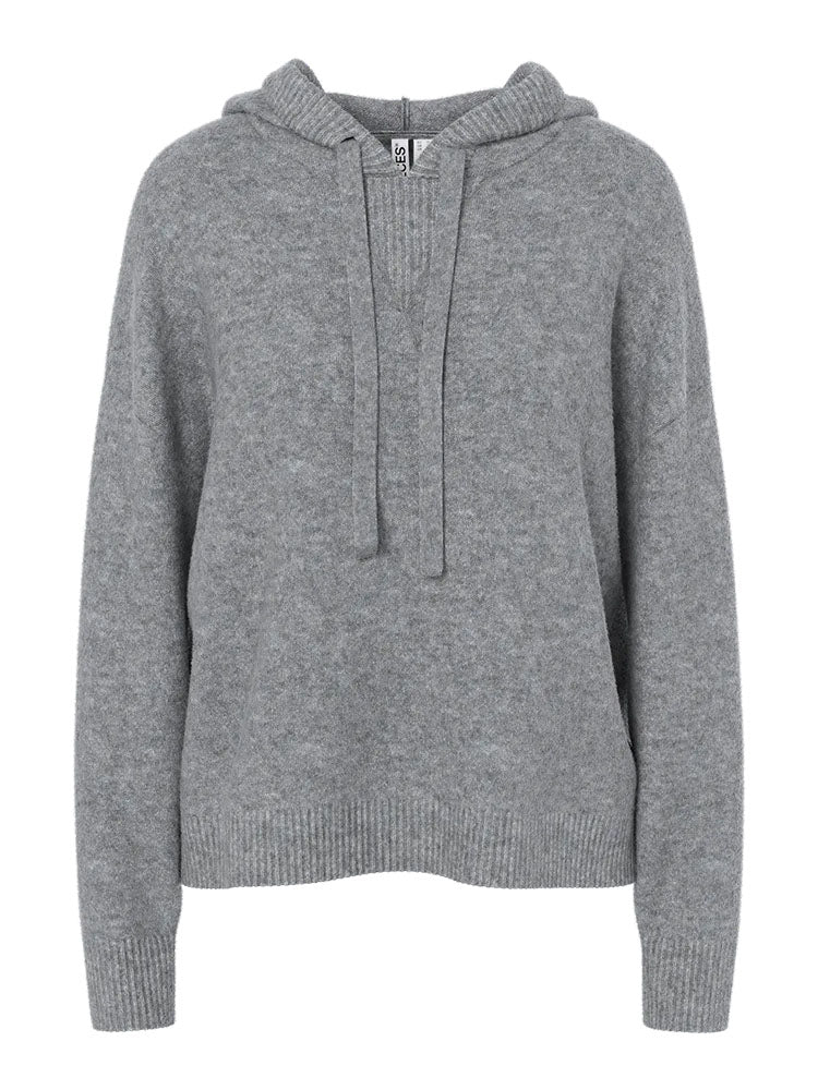 Pcmalou Knit Hoodie-Grey