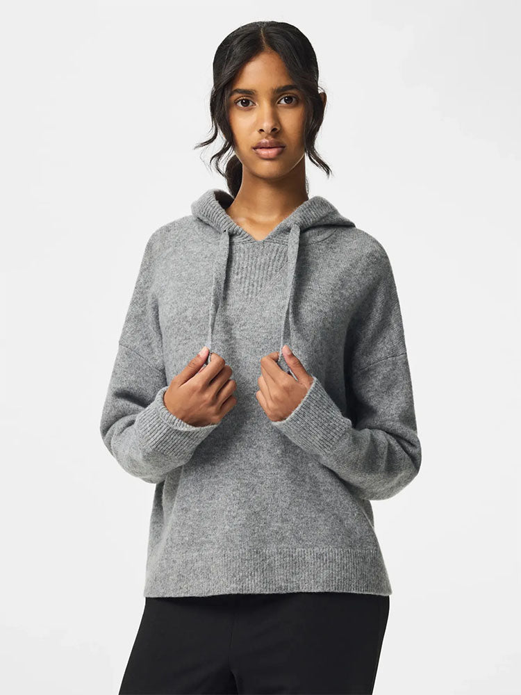 Pcmalou Knit Hoodie-Grey