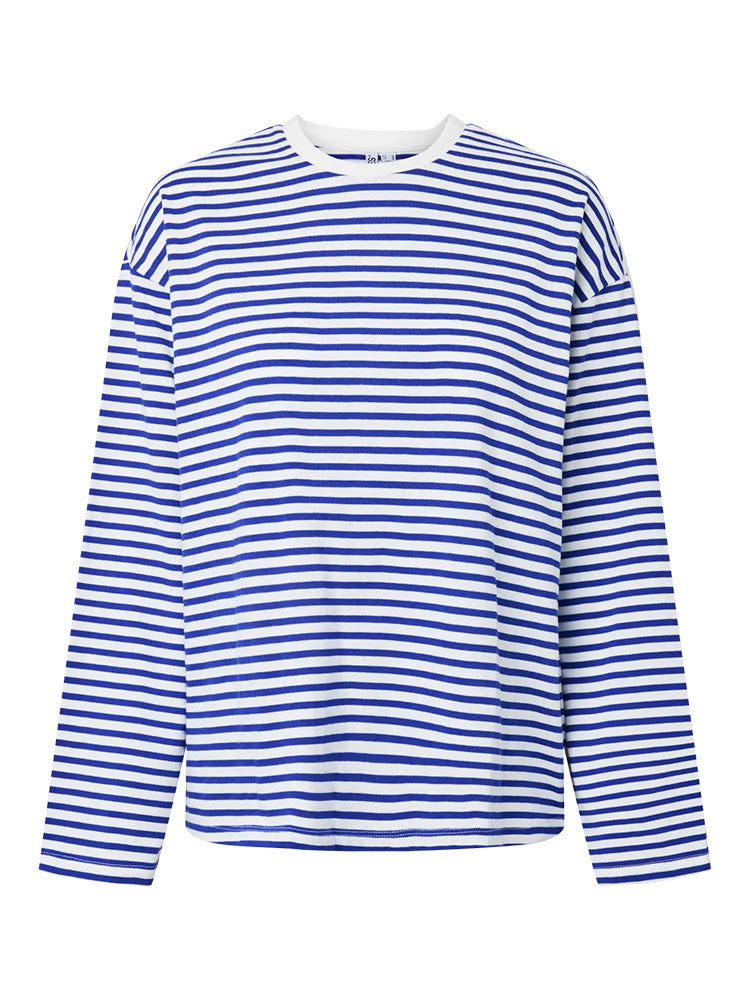 Pcselma Long Sleeve Top-Blue/White Stripe