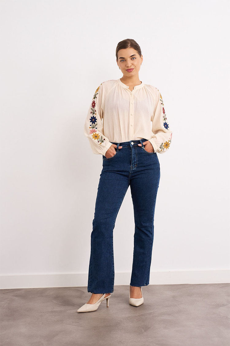 Kick Flare Medium Blue Denim Jeans