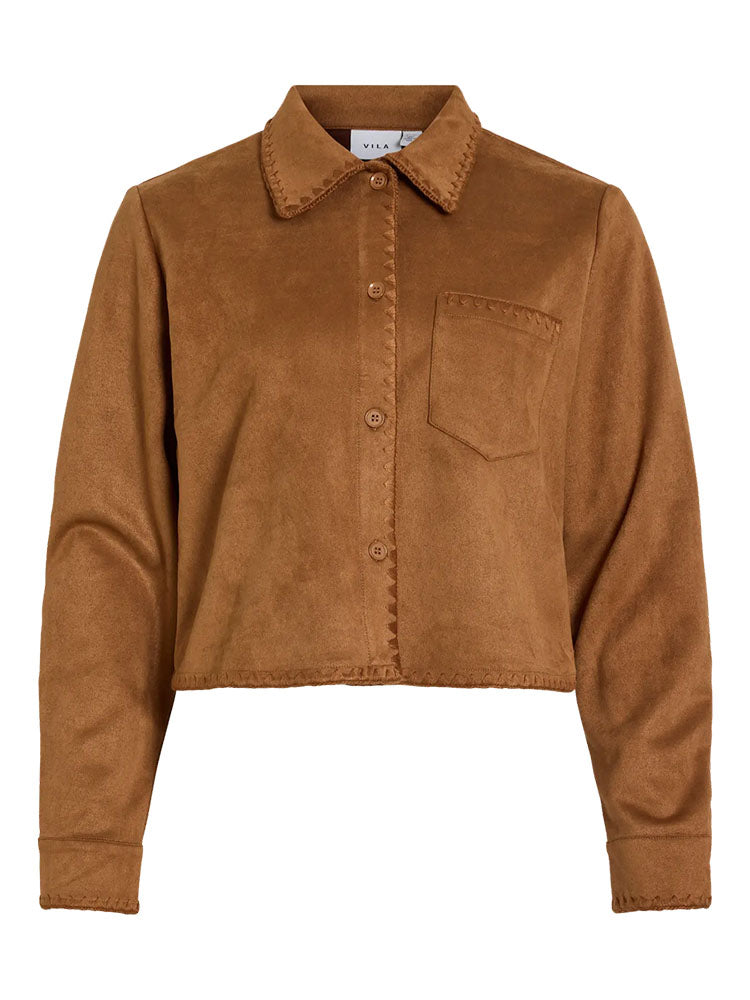 Vidorani Faux Suede Stitch Shirt