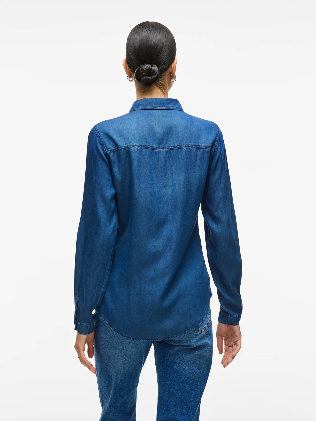 Vibista Denim Shirt- Dark Blue Denim