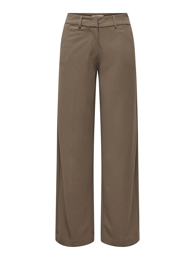 Onlkalina High Waist Wide Trousers-Chocolate Chip