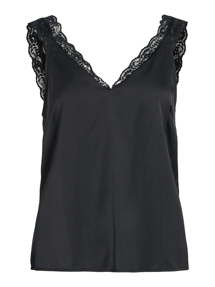Vibya Lace Strap Cami-Black Beauty
