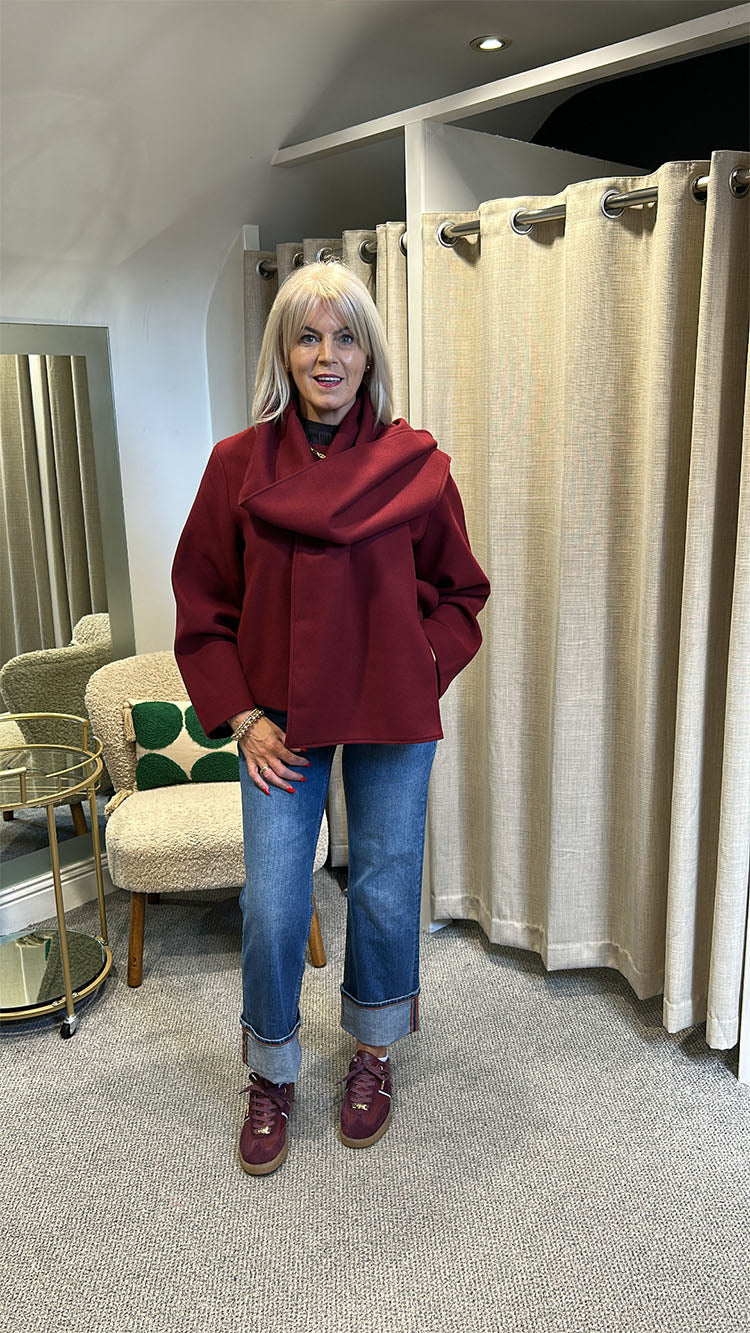 Onlelba Scarf Jacket-Burgundy