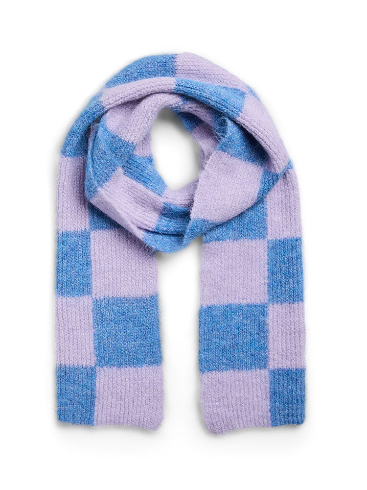 Pcalina Scarf-Blue/Lilac Check