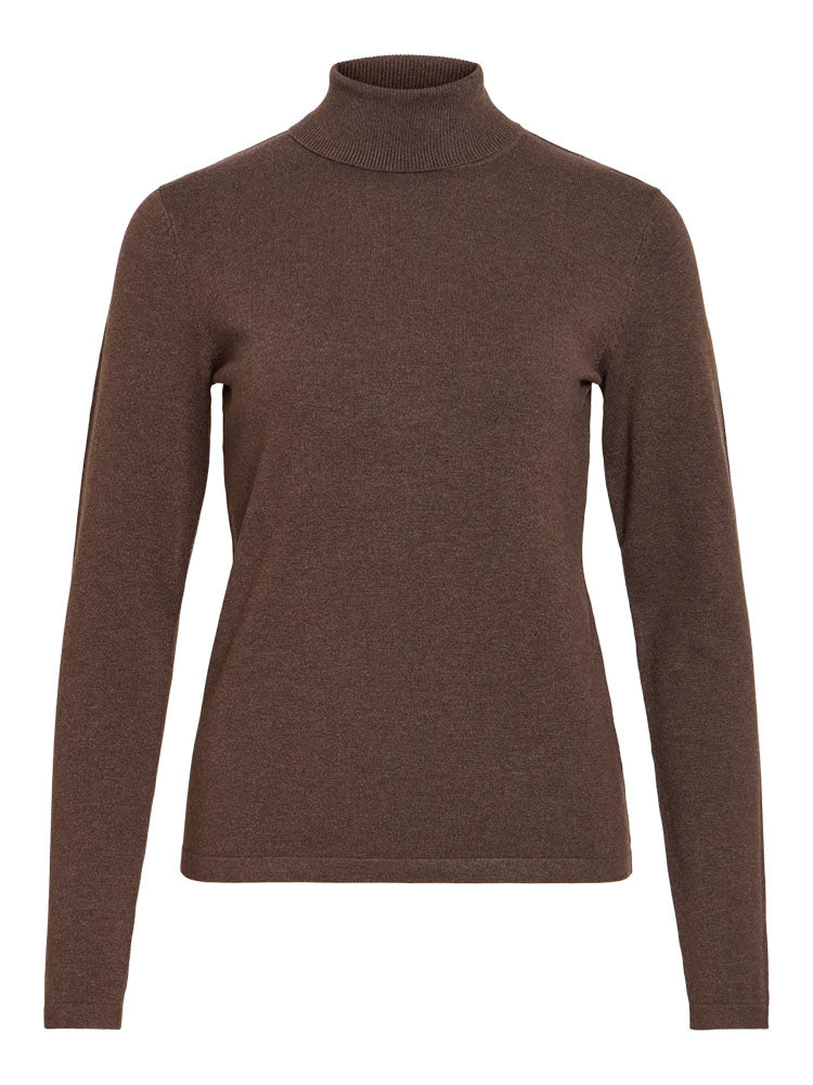 Vimalu Rollneck Knit Top-Coffee Bean