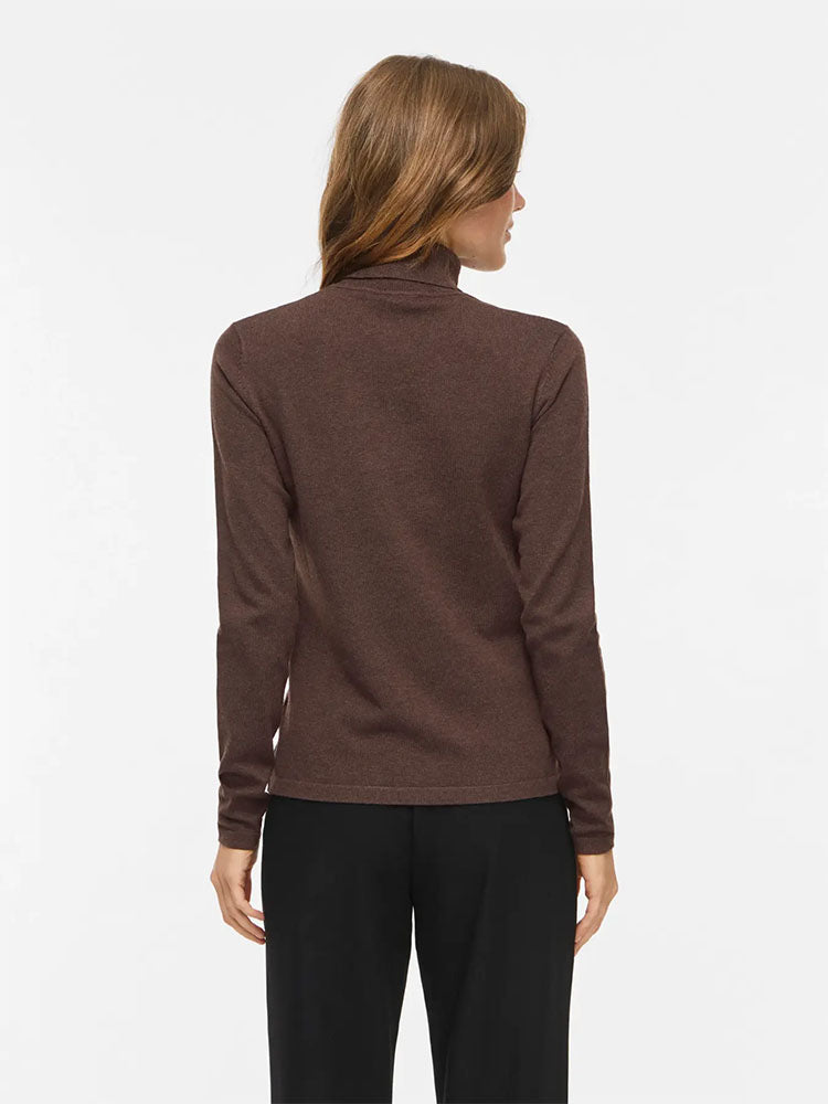 Vimalu Rollneck Knit Top-Coffee Bean