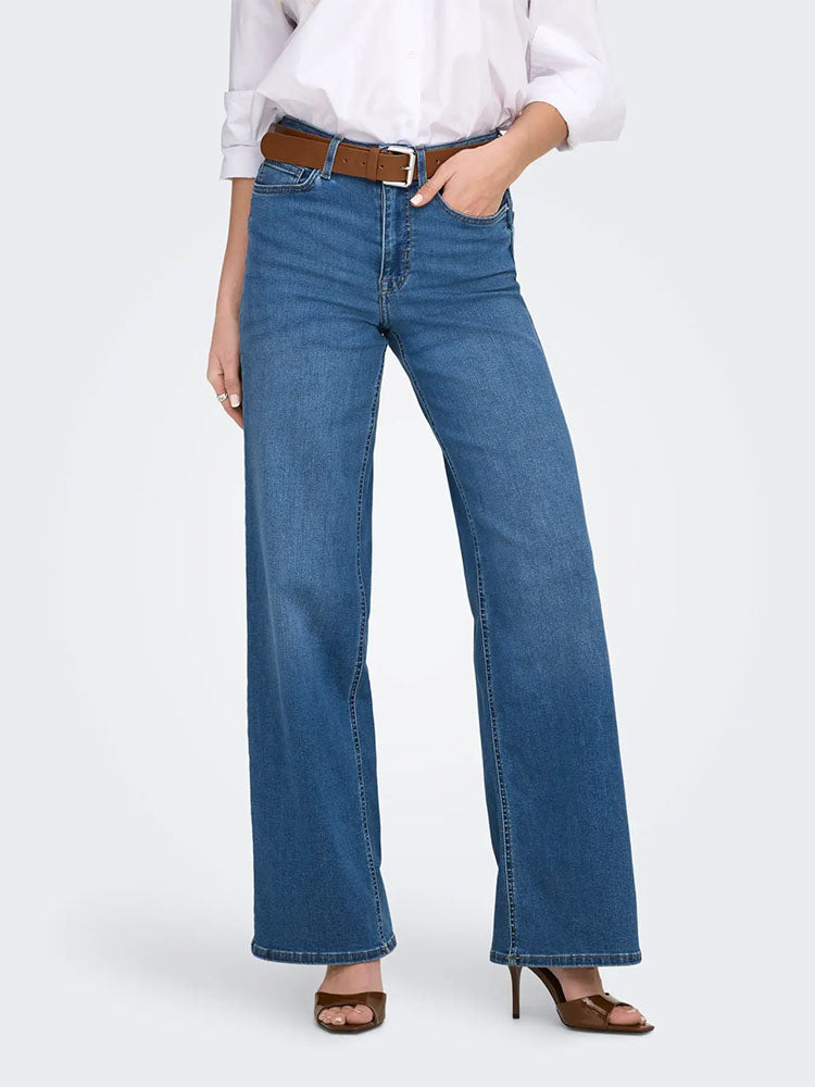 Onlmadison Blush High Waist Wide Leg Jeans-Medium Blue