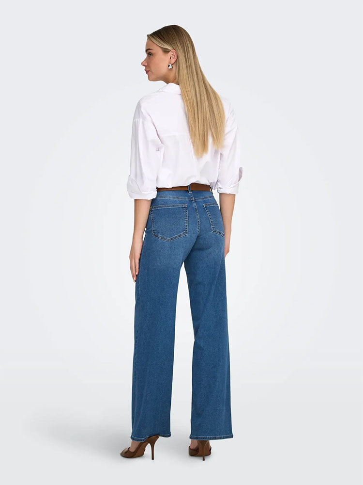 Onlmadison Blush High Waist Wide Leg Jeans-Medium Blue