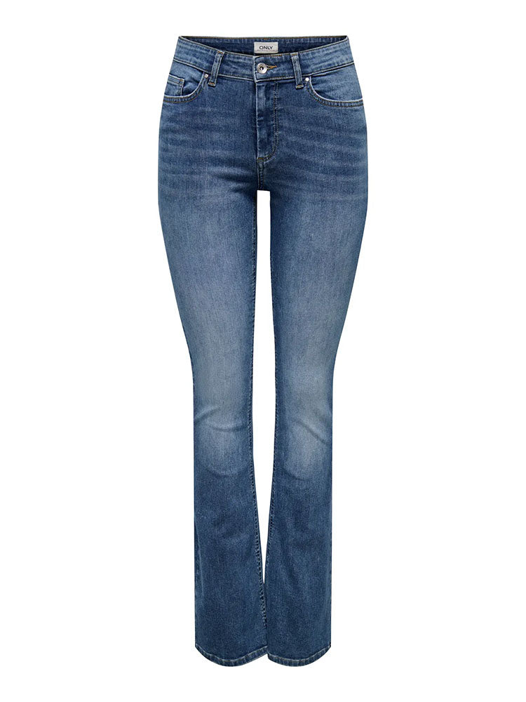 Onlblush Mid Flared Jeans-Medium Blue Denim