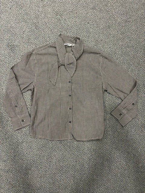 Onlmaya Bow Shirt-Black/Cream Check
