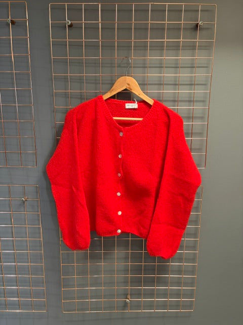 Belle Button Cardigan-Red