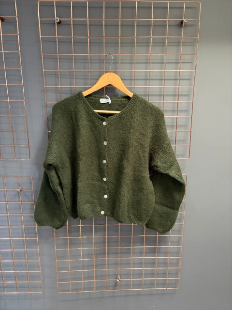 Belle Button Cardigan-Green