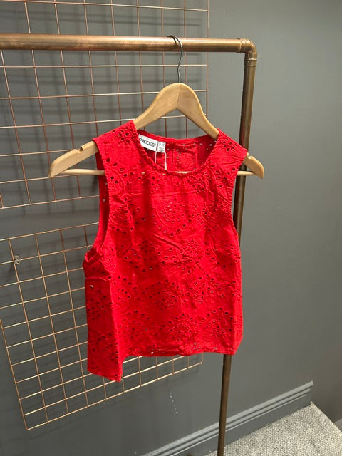 Pcvilde Sleeveless Top-Red