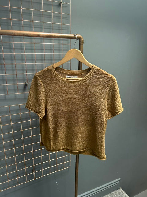 Onlsunny Short Sleeve Knit Top-Tan