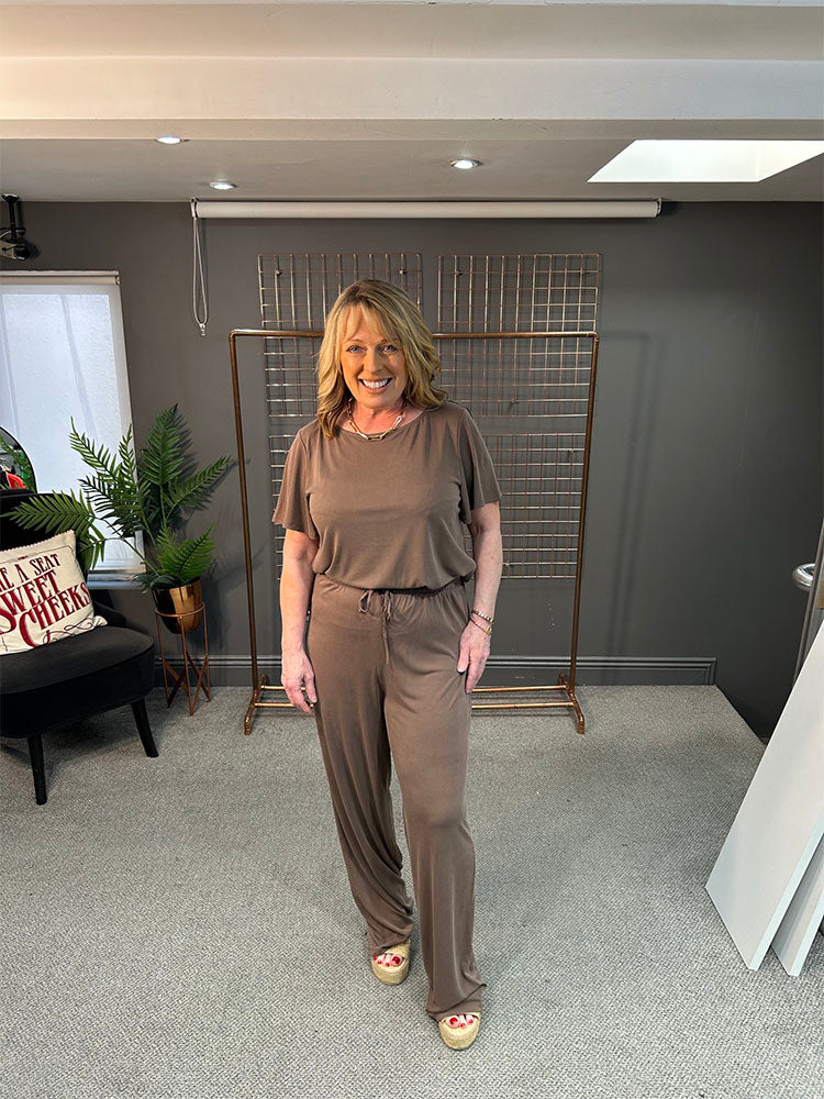 Pcanora High Waist Trousers-Coffee