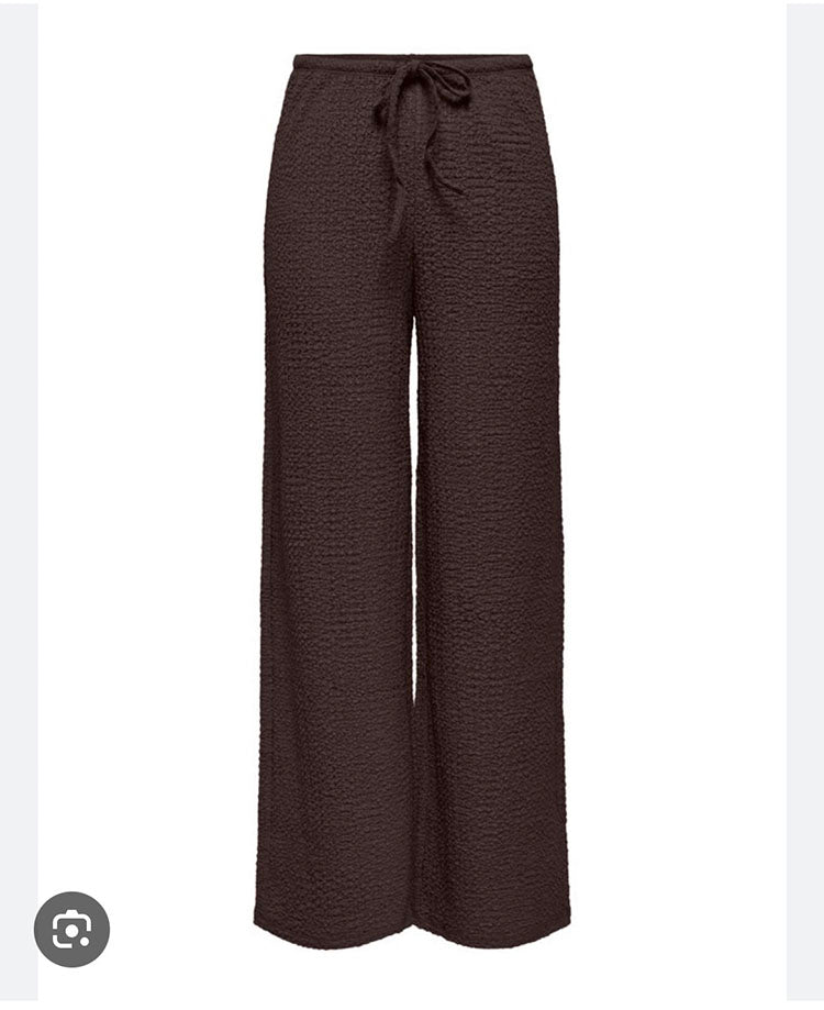Onlerikka Wide Leg Trousers-Brown