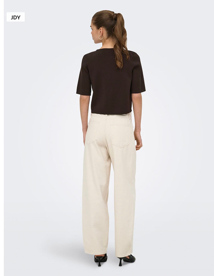 Jdyastra V Neck 3/4 Sleeve Button Cardigan-Coffee Bean