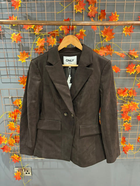 Onlstina Balloon Faux Suede Jacket-Brown