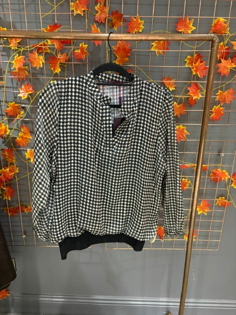 Kate & Pippa Bella Band Top In Black Lurex Print