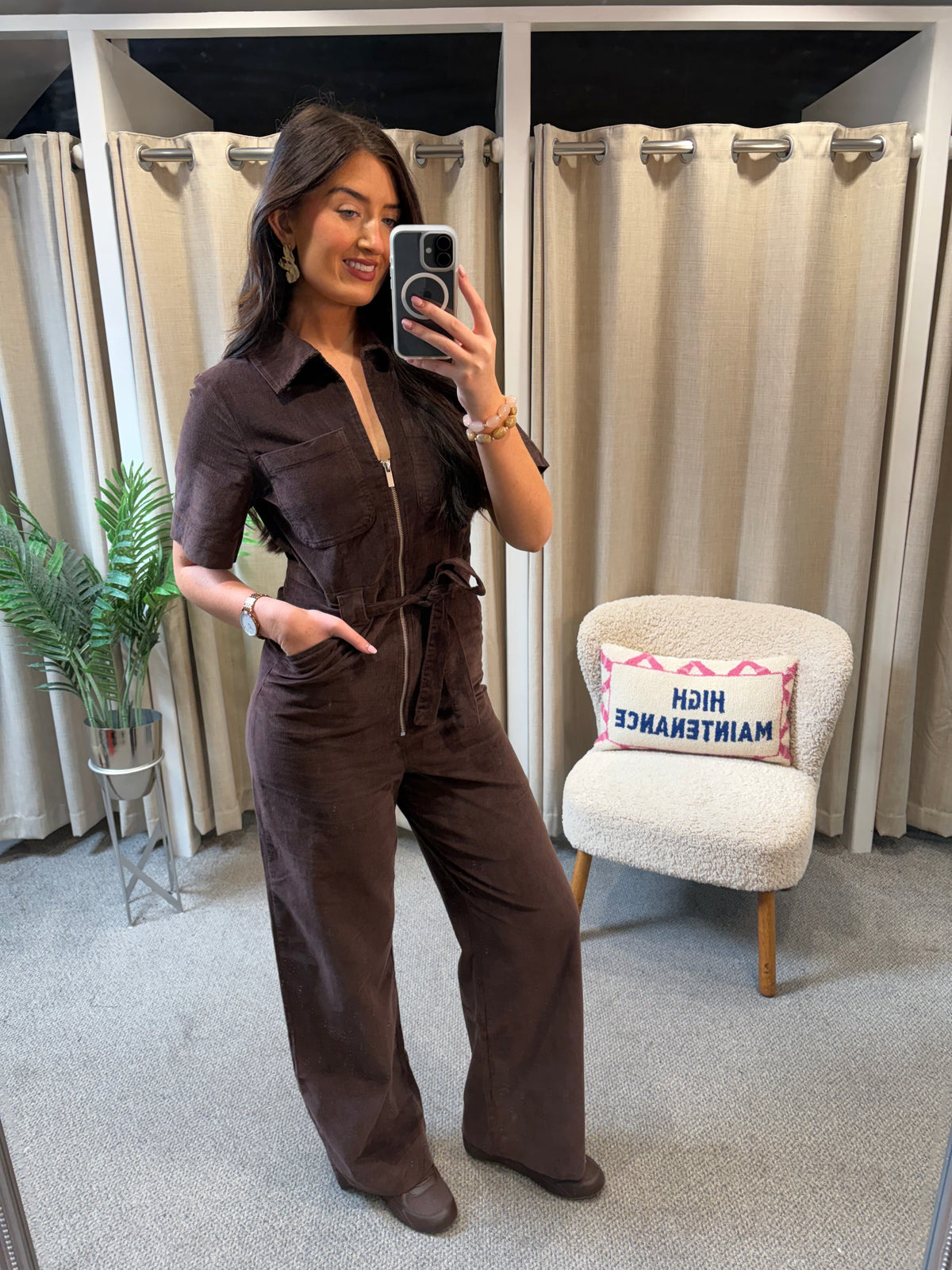Viguna jumpsuit- Brown Corduroy