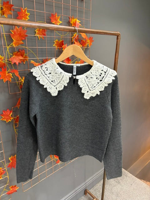 Pcflora Collar Knit Sweater