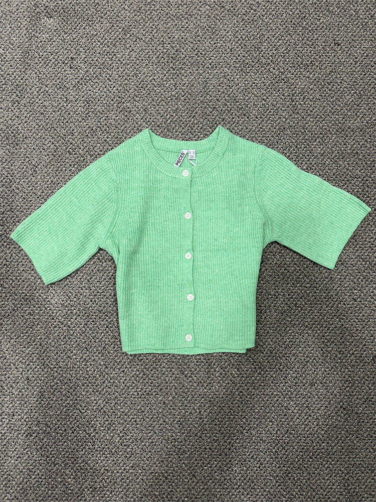 Pcsilly Button Cardigan-Green