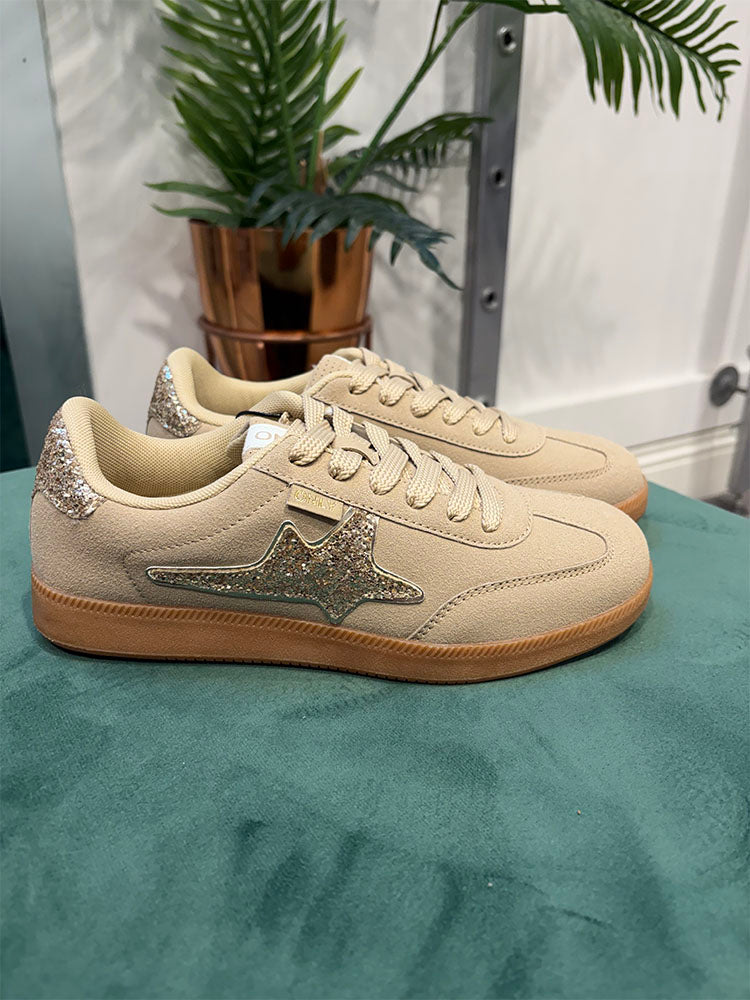 Onlsandra Side Panel Sneakers-Beige/Gold