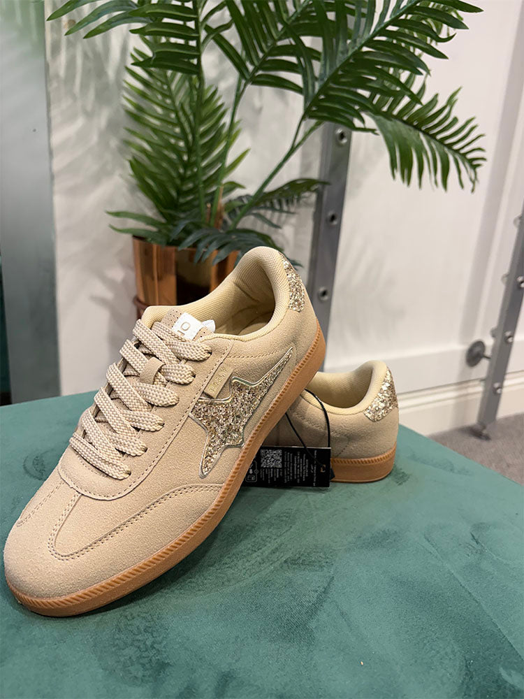 Onlsandra Side Panel Sneakers-Beige/Gold