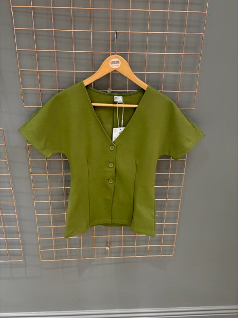 Pcgunhild Short Sleeve Cardigan-Green