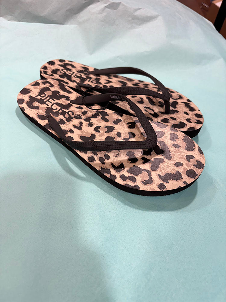 Pcsummer Leopard Print Flip Flops