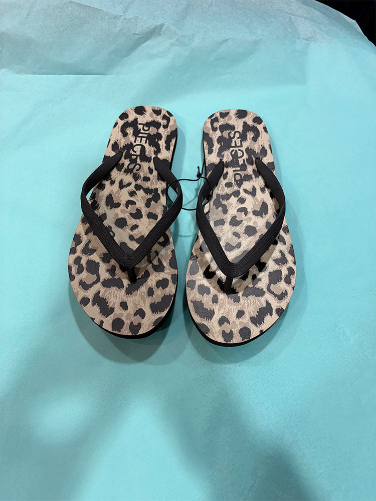Pcsummer Leopard Print Flip Flops