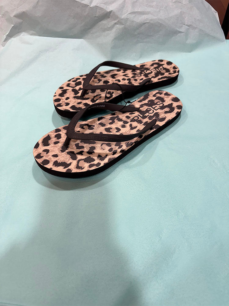 Pcsummer Leopard Print Flip Flops