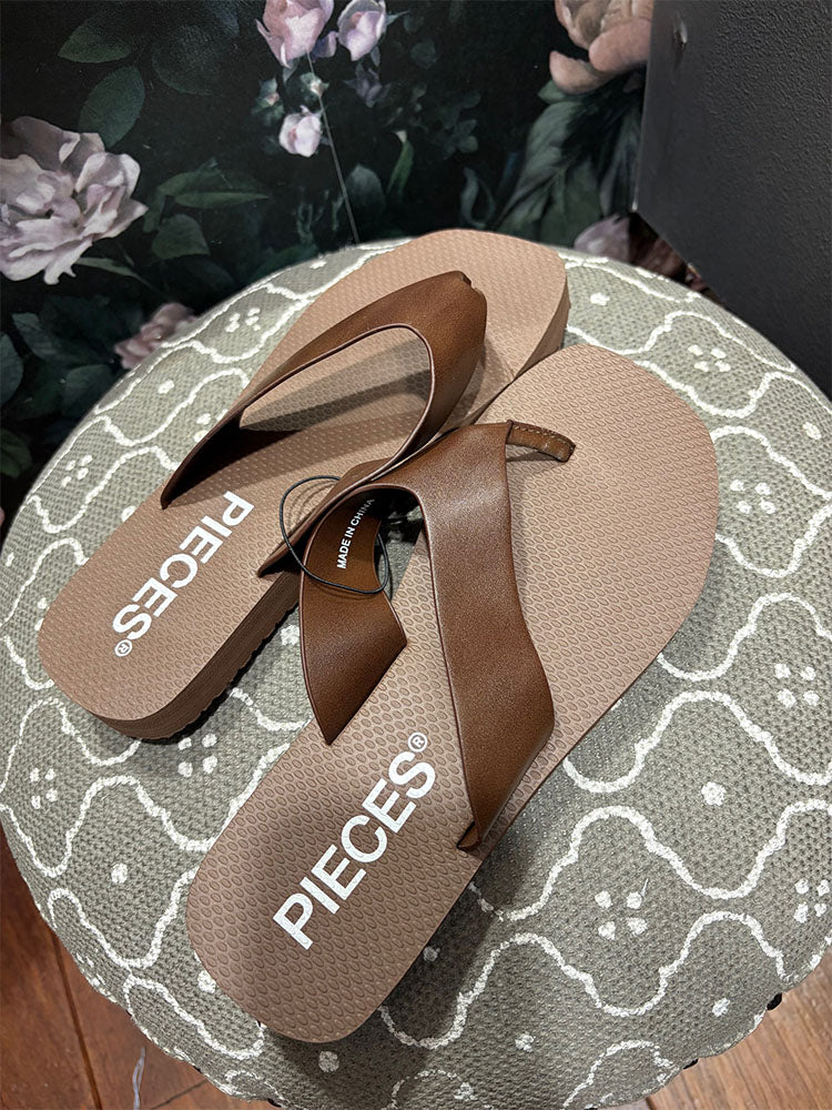 Pcsummer High Flip Flop-Dark Brown