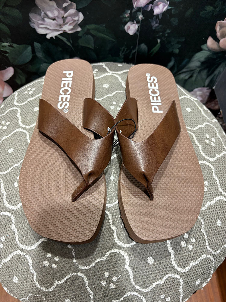 Pcsummer High Flip Flop-Dark Brown